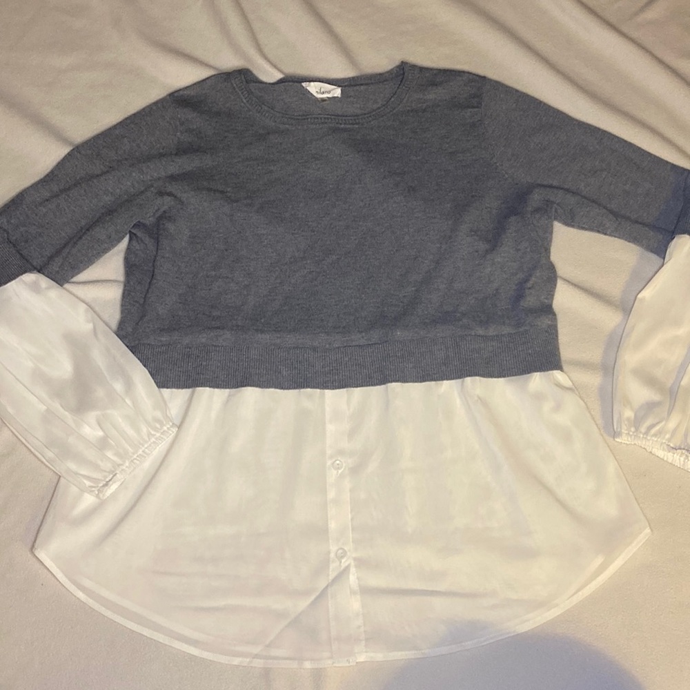 Faux cropped sweater dress shirt size XL